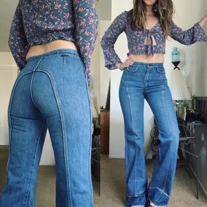 True vintage 70s Wrangler bell bottom jeans